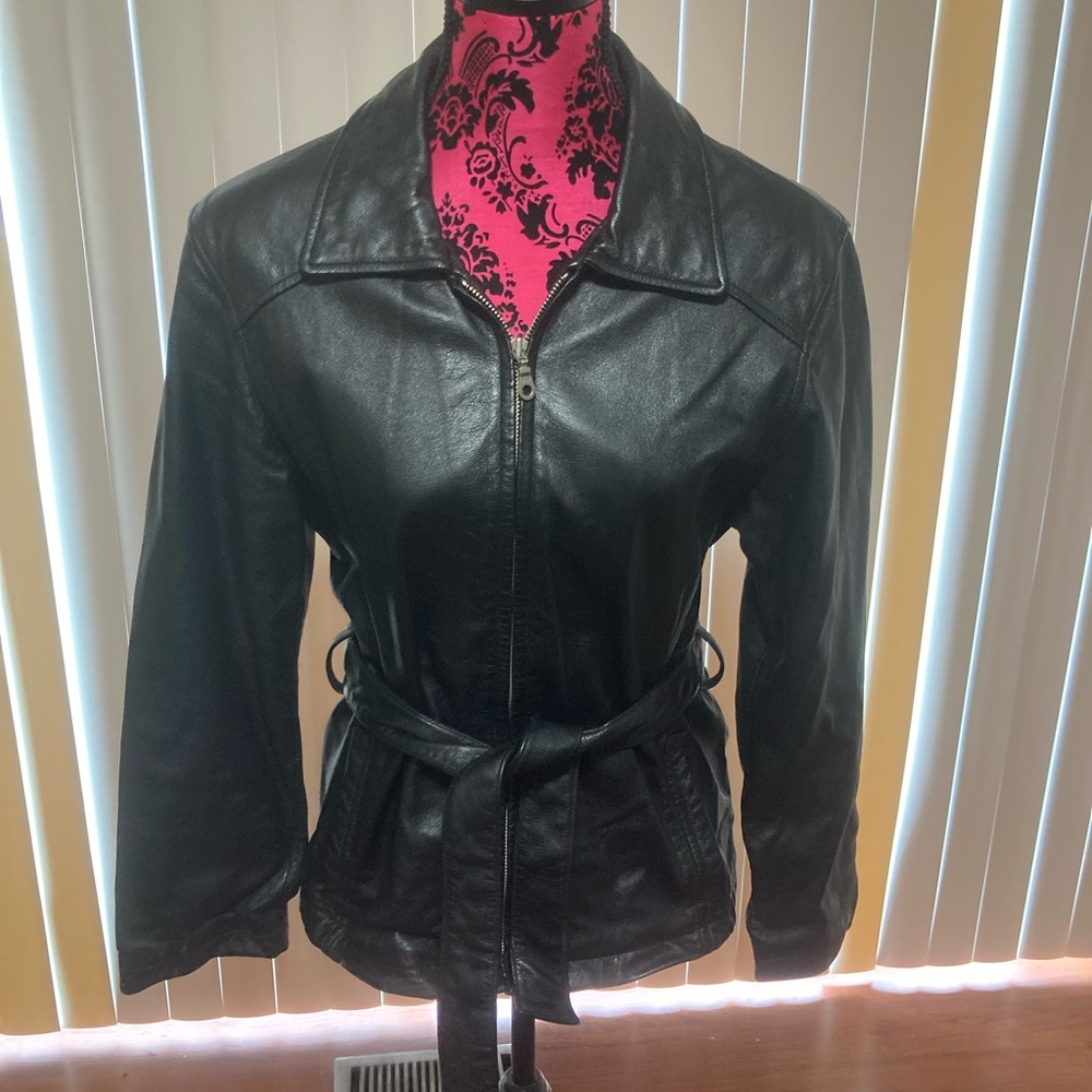 Black leather jacket